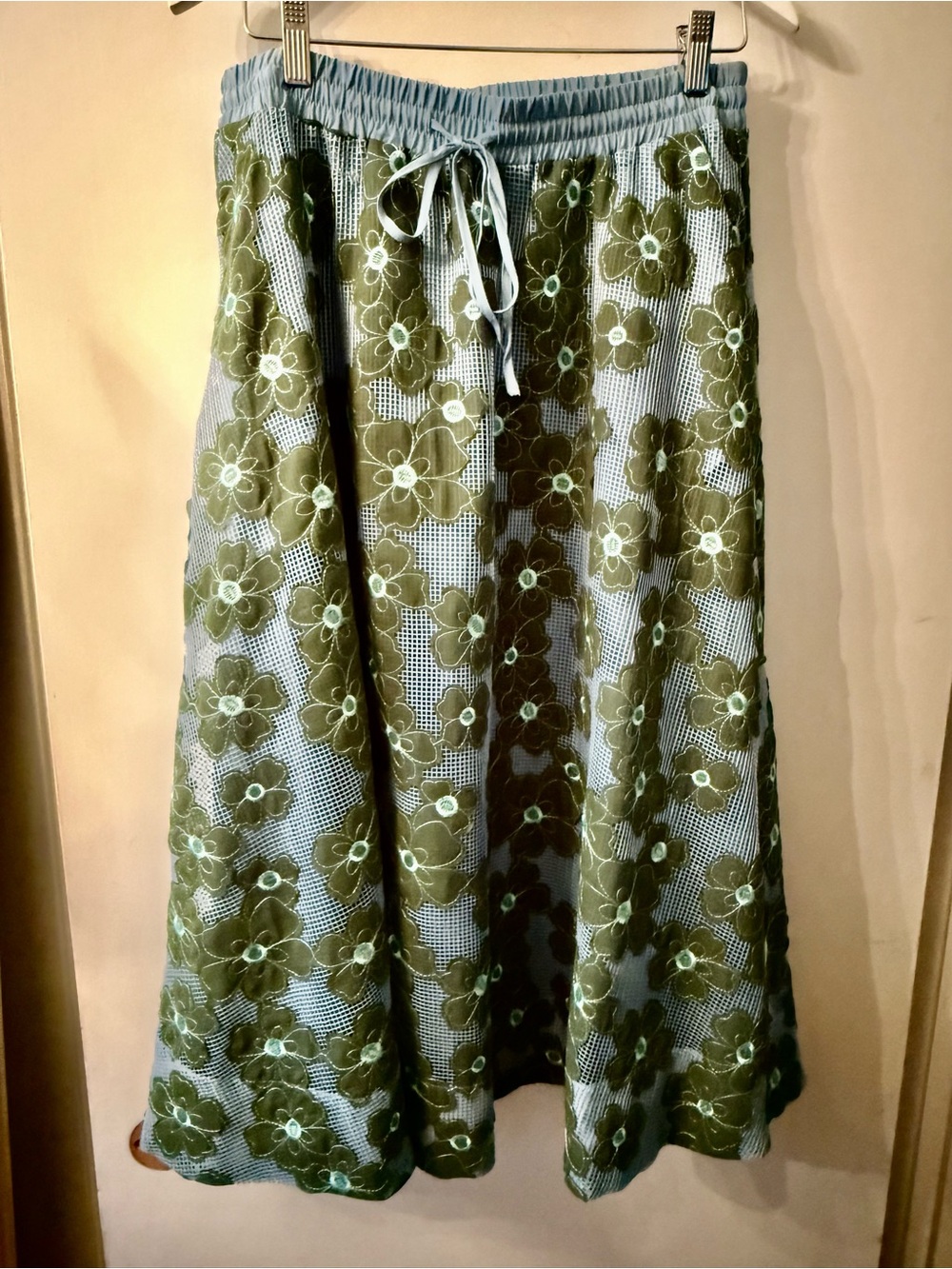 Essentiel Antwerp Gorgeous Lined Green/Blue Floral Midi Skirt - Picture 7 of 7